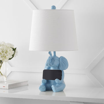 Kairi 21" Modern Shabby Chic Resin/Iron Happy Elephant LED Kids' Table Lamp with Phone Stand - JONATHAN Y
